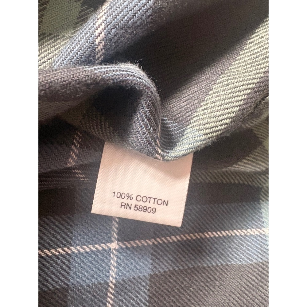 ROWM Tall Man Plaid Flannel Shirt Blue Green Grey 100% Cotton 2XT NWT - Picture 6 of 12
